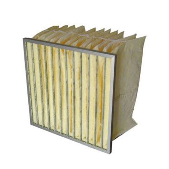 Bộ lọc bỏ túi phương tiện sợi thủy tinh khung kim loại